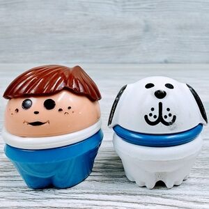 Vintage Little Tikes Toddle Tots Chunky Little People Boy & Dalmatian Dog Puppy